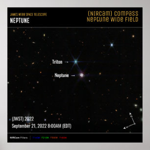 Neptune NIRCam Compass James Webb Telescope JWST Poster