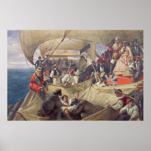 Neptune on Board the 'Newcastle' Crossing the Poster