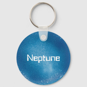 Neptune Planet in Medium Blue Keychain