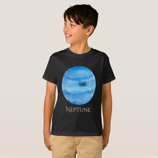 Neptune Planet Watercolor Kid's T T-Shirt (Front Full)