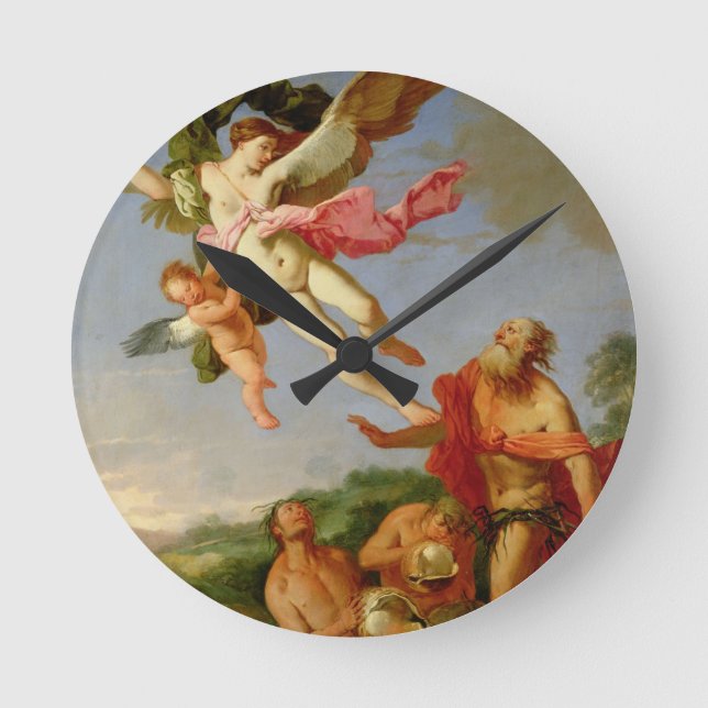 Neptune Pursuing Coronis, 1665-70 (oil on canvas) Round Clock (Front)