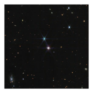 Neptune Ring System hundreds of galaxies Webb Photo Print