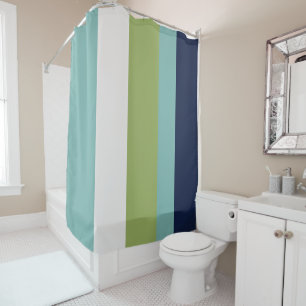 Neptune, Seashell, Green and Navy Stripes  