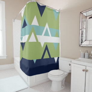 Neptune, Seashell, Green and Navy Stripes