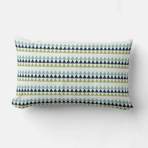 Neptune, Seashell, Green and Navy triangles   Lumbar Pillow