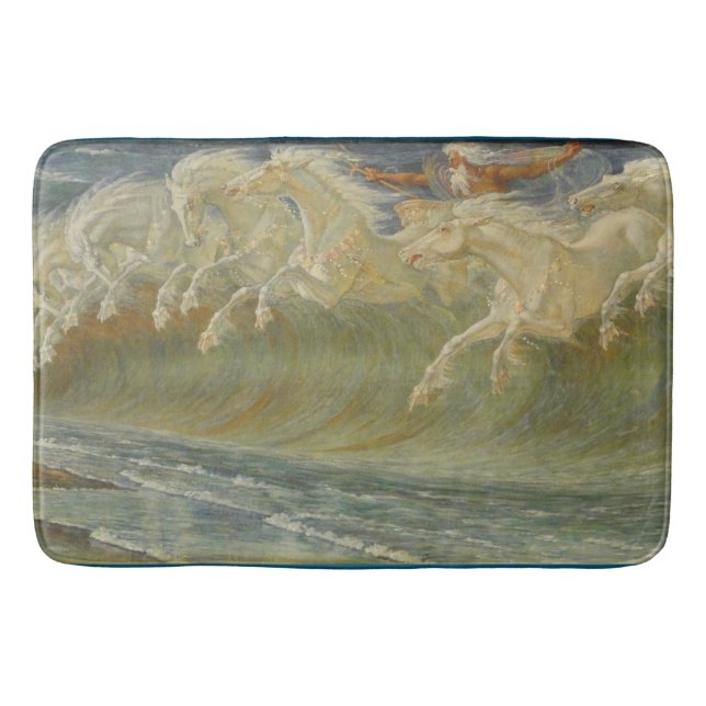 Neptune's Horses by Walter Crane Bath Mat (Front)