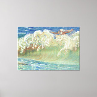 Neptune's Horses By Walter Crane Canvas Print