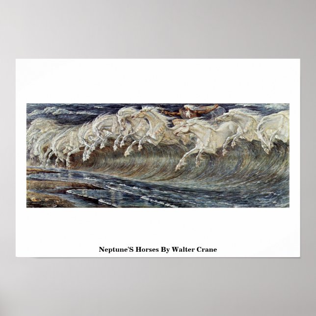 Neptune'S Horses By Walter Crane Poster (Front)