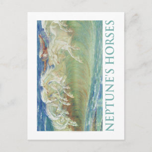 NEPTUNE'S HORSES RIDE THE WAVES POSTCARD
