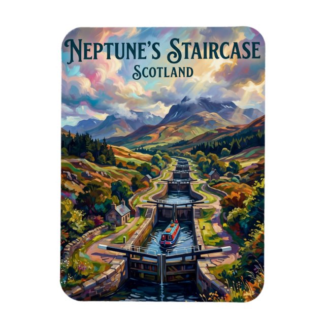 Neptune's Staircase Scotland Magnet (Vertical)