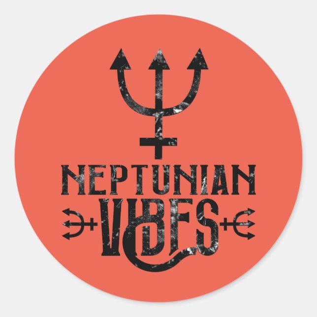 Neptunian Vibes Esoteric Astrology Zodiac Neptune Classic Round Sticker (Front)