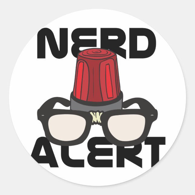 Nerd Alert! Classic Round Sticker (Front)