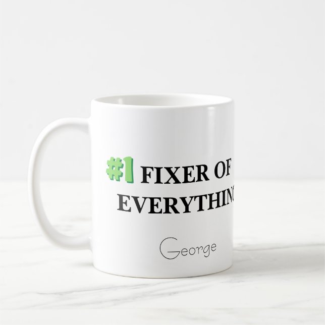 Nerd Award: Fixer of Everything - personalized mug (Left)