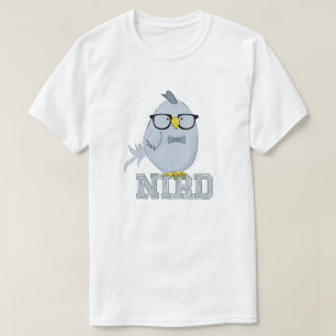 Nerd Bird Cute Teal Bird with Glasses T-Shirt
