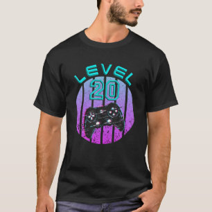 Nerd Birthday Gift 20 Year Old Gamer Level 20 T-Shirt