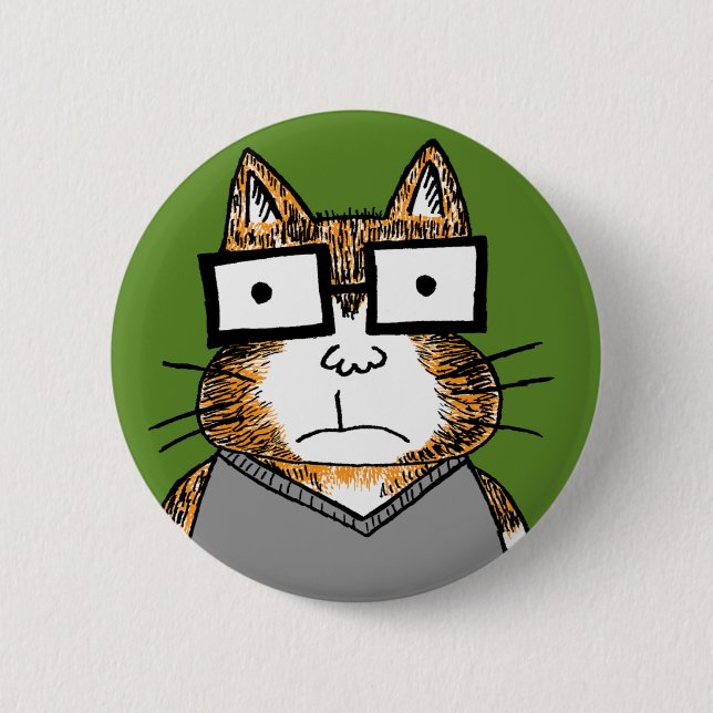 Nerd Cat 2 Inch Round Button (Front)