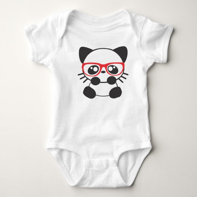 Nerd Cat Baby Bodysuit (Front)
