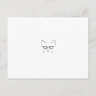 Nerd cat postcard