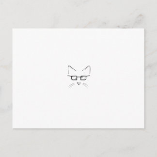 Nerd cat postcard