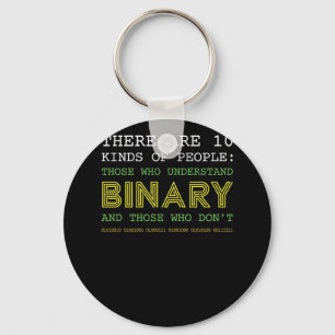 Nerd Computer Binary Code Geek Tees Keychain