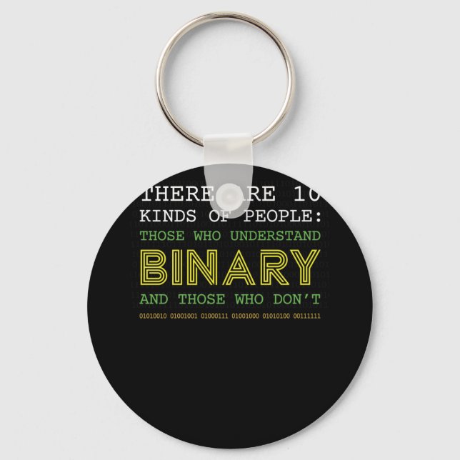 Nerd Computer Binary Code Geek Tees Keychain (Front)