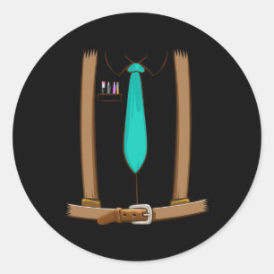 Nerd Costume Halloween Cute Dork Geek Son Gamer Gi Classic Round Sticker