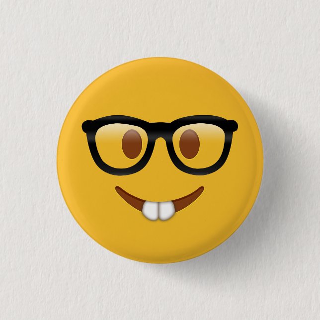 Nerd Emoji 1 Inch Round Button (Front)
