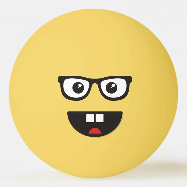 Nerd Face Ping Pong Ball (Front)