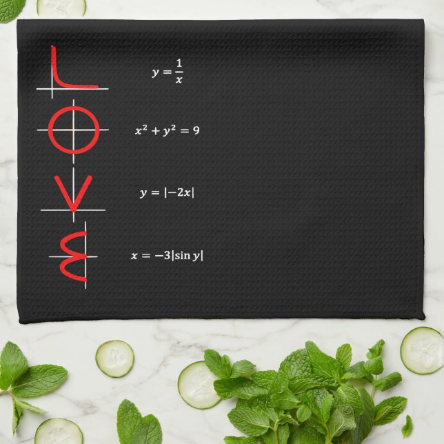 Nerd Humour | Math and Science Geek Love Graph Kitchen Towel (Folded)