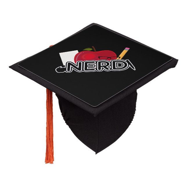 Nerd - Logo  Graduation Cap Topper (Angled)