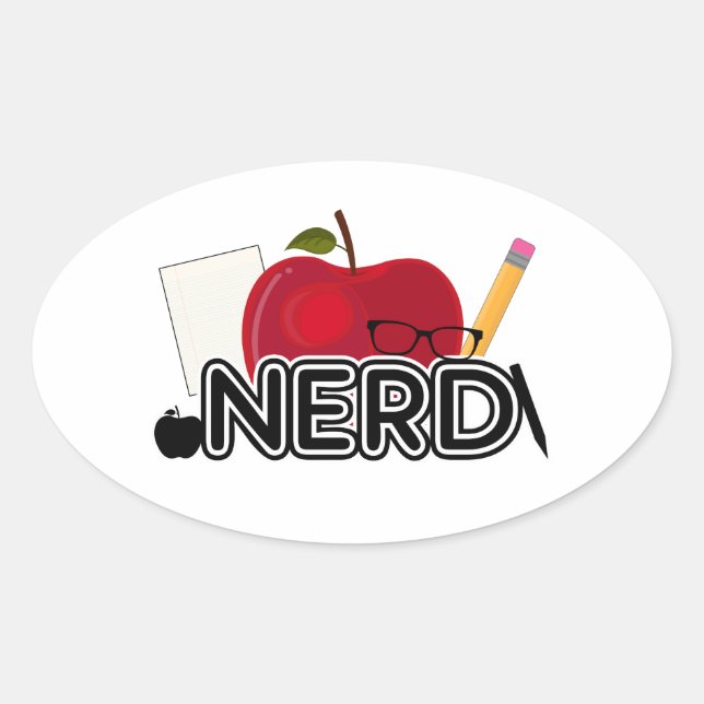 Nerd - Logo Oval Sticker (Front)