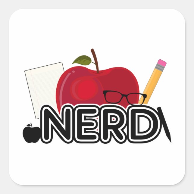 Nerd - Logo Square Sticker (Front)
