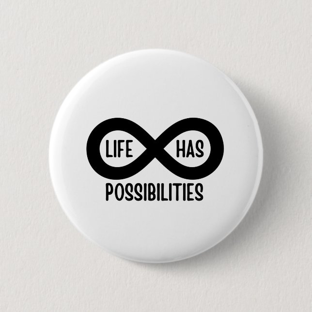 Nerd Mathematics Life Has Possibilities 2 Inch Round Button (Front)