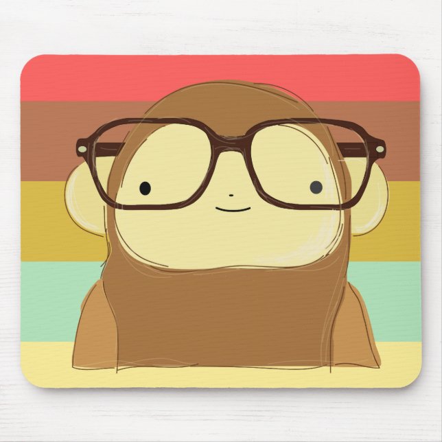 nerd monkey mouse pad (Front)