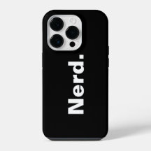 Nerd one word white text minimalism funny design