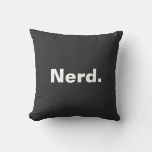 Nerd one word white text minimalism funny design  throw pillow