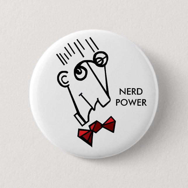 Nerd power 2 inch round button (Front)
