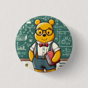 Nerd Winnie the Pooh 1 Inch Round Button