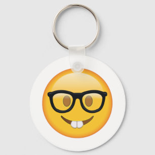 Nerd with Glasses - Emoji Keychain