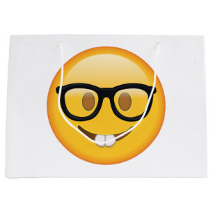 Nerd with Glasses - Emoji Large Gift Bag