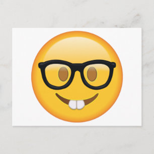 Nerd with Glasses - Emoji Postcard
