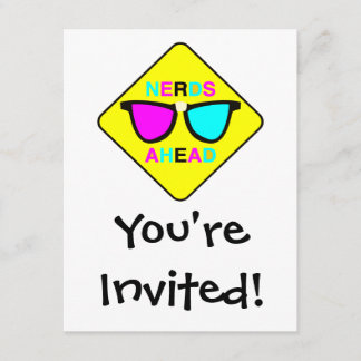 nerd zone nerds ahead CMYK geek Invitation