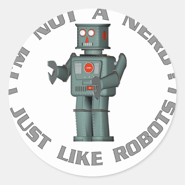 NerdBot Classic Round Sticker (Front)