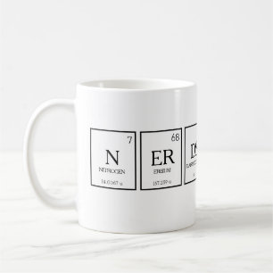 Nerds periodic table elements chemistry humour coffee mug
