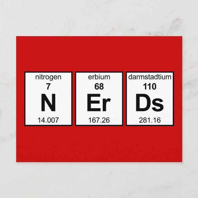 NErDs Periodic Table Postcard (Front)