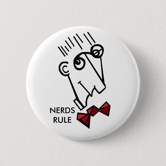 Nerds rule 2 inch round button (Front)