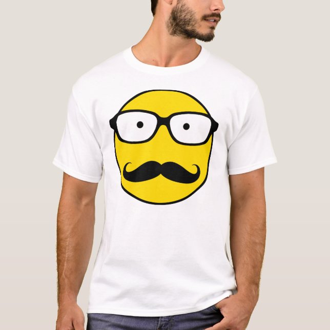 NerdSmiley Moustache T-Shirt (Front)