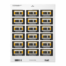 Nerdy 1980's Cassette Tape Gift Tags Stickers