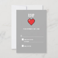 Nerdy 8 bits coeur rsvp