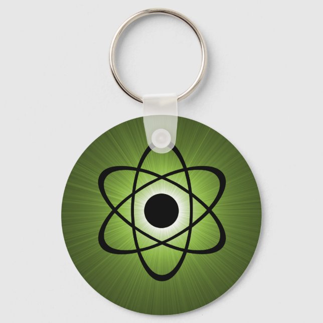 Nerdy Atomic Keychain, Green Keychain (Front)
